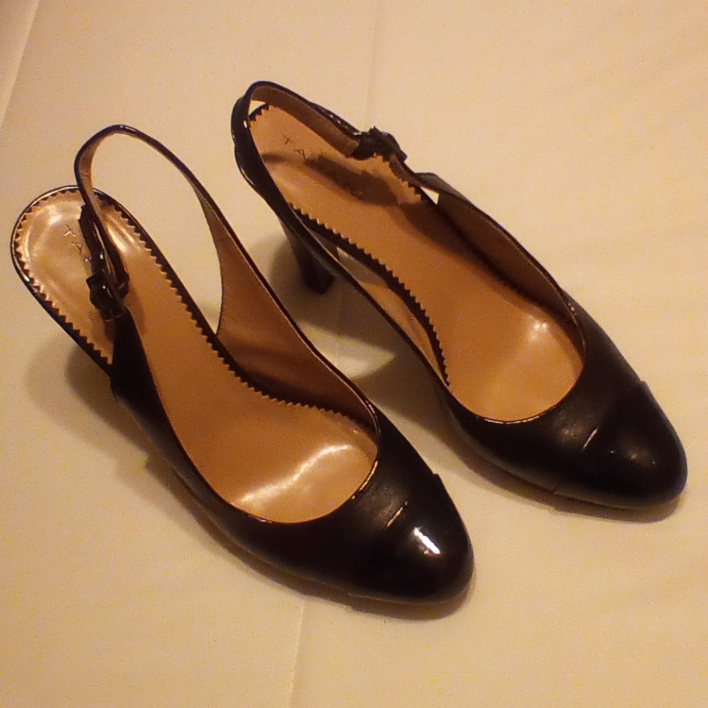 Black sling back shoes